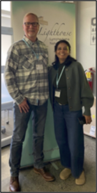 Cris Hayes and his talented therapist, Alpa Gajjar Floating Image